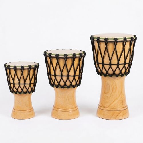 Rope-Tuned Djembe, Natural Wood Finish